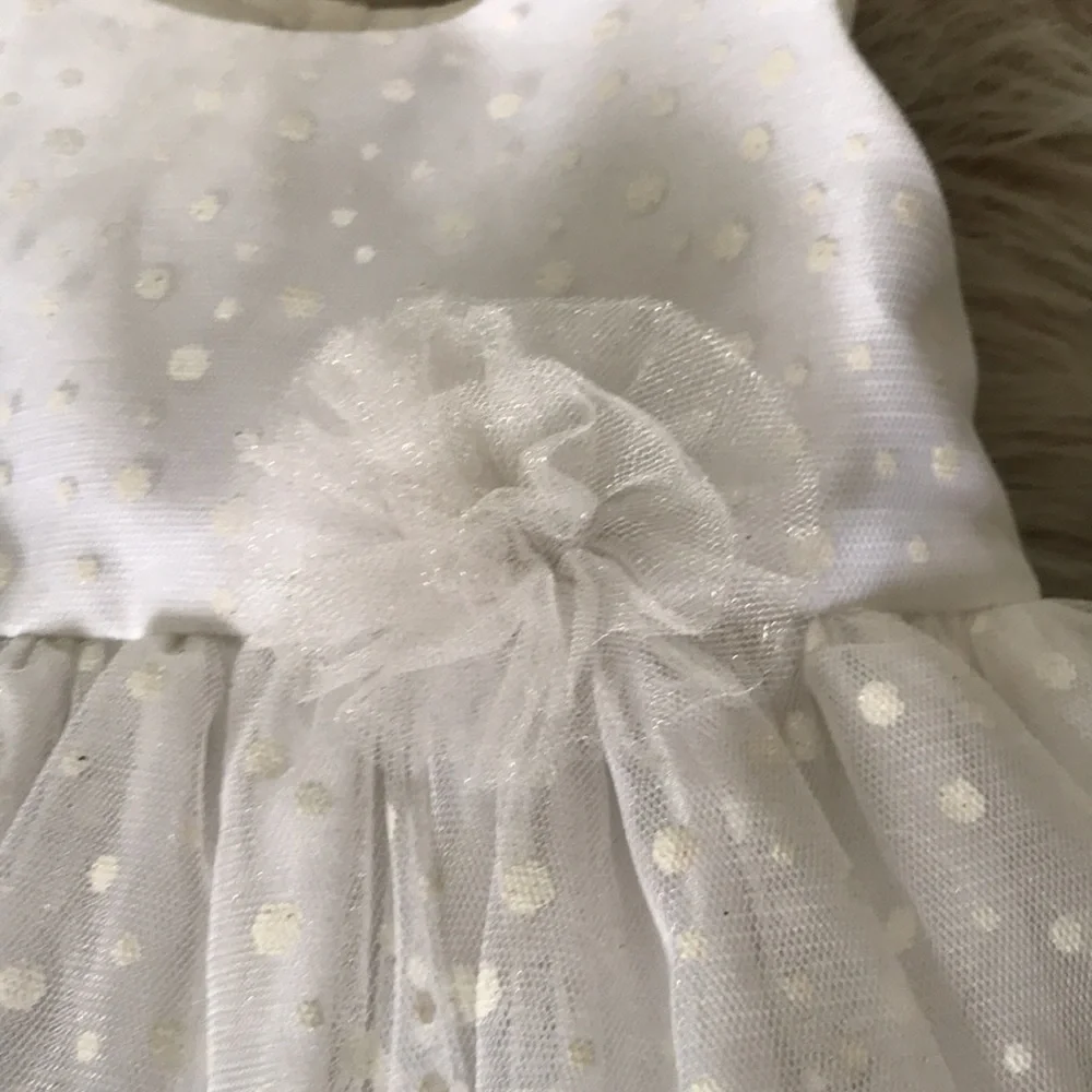 GIRLS - White Polka Dots Formal Dress